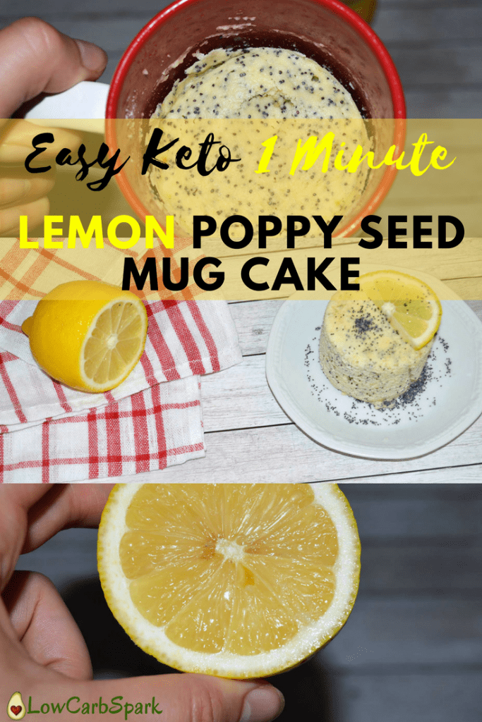 Easy Keto 1 Minute mug cake lemon poppy seeds