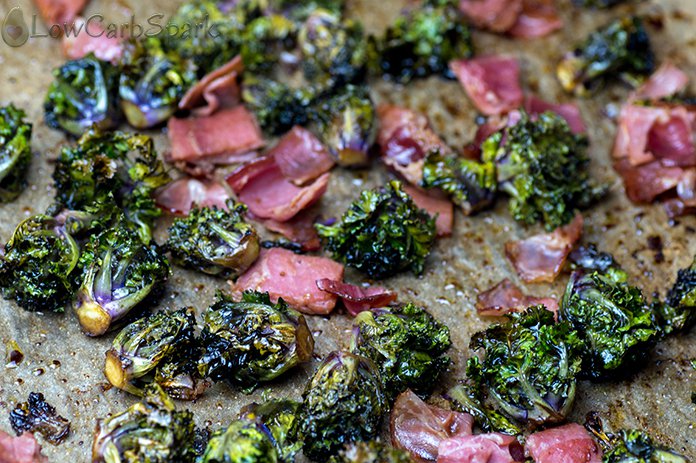 keto kale sprouts with bacon oven roasted keto lunch