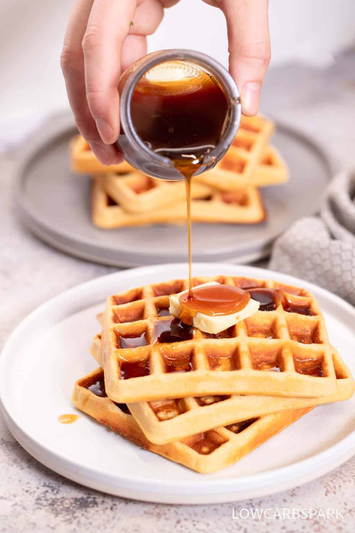 keto waffles with syrup