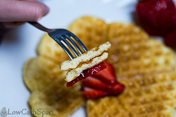 texture of the keto waffles low carb made with coconut flour and cream cheese