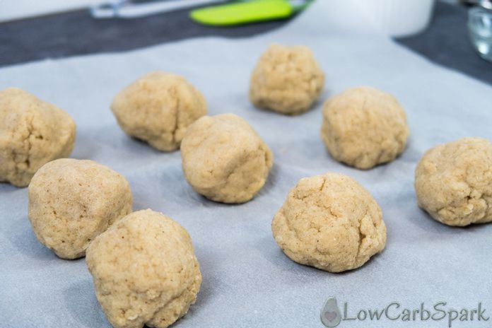 keto bread dough form balls