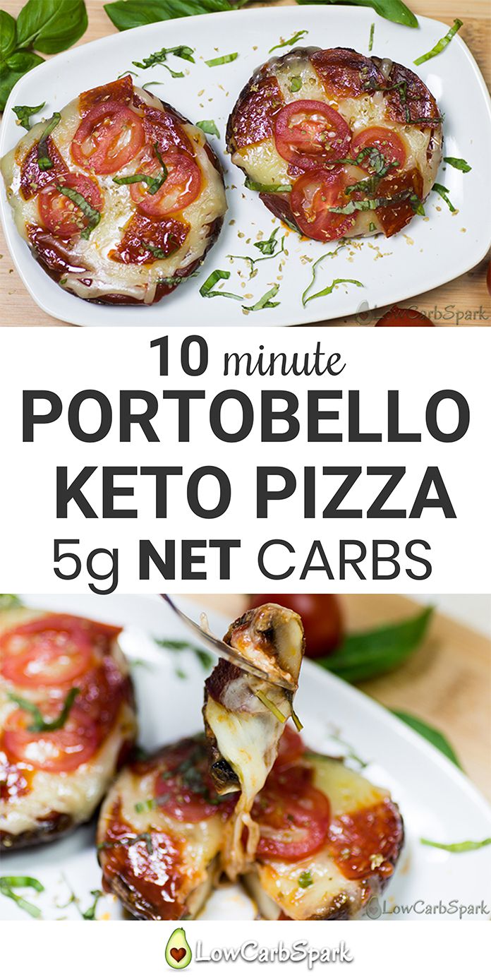 10-minute Portobello Keto Pizza - Low Carb Mushroom Crust