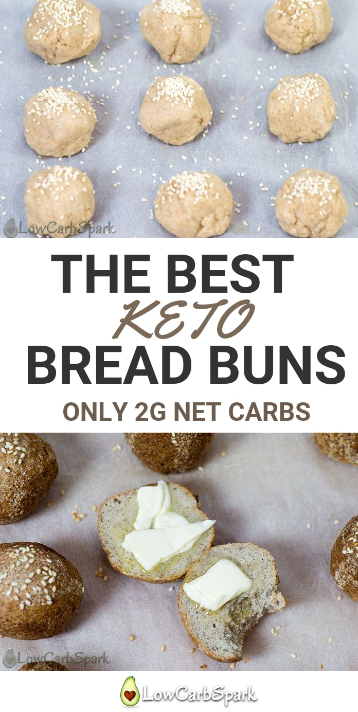 The Best Keto Buns with Almond Flour and Psyllium - 2g net carbs