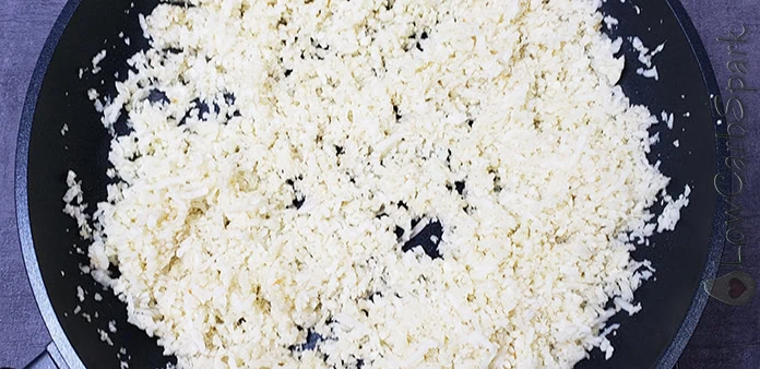 2 Ingredient Cauliflower Rice Recipe 5 stir fry the cauliflower rice