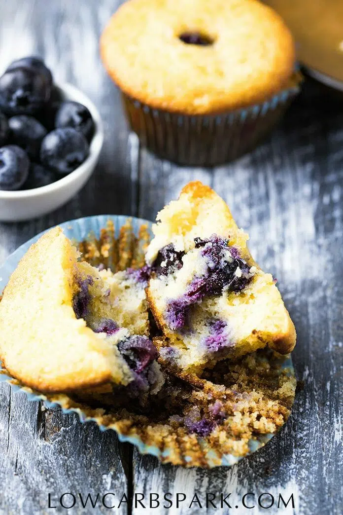 Quick and Easy Low Carb Keto Blueberry Muffins