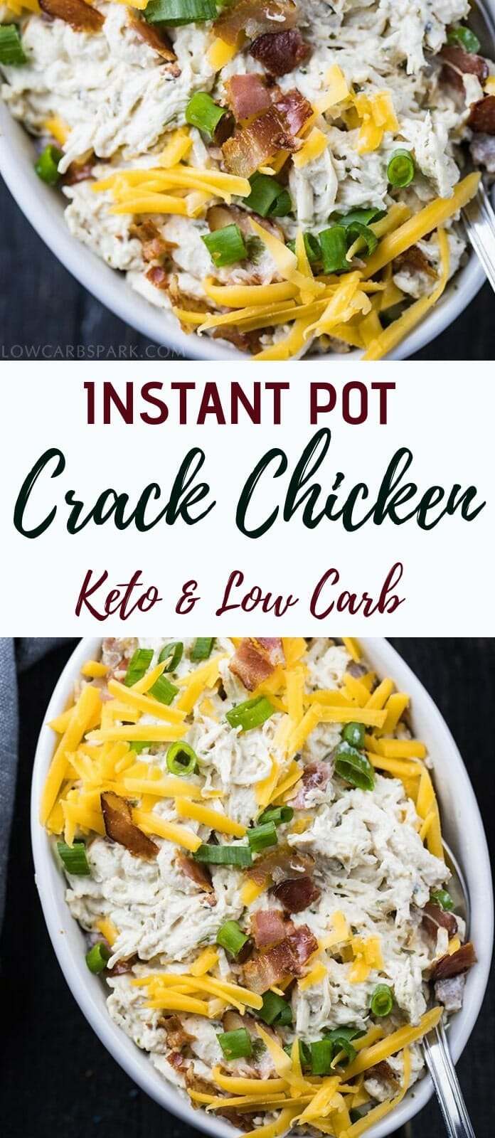 Easy Crack Chicken Recipe - Instant Pot or Slow Cooker - Keto Low-Carb