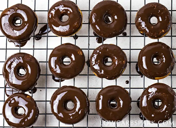 Bite-Size Low Carb Chocolate Glazed Keto Donuts 4 low carb chocolate glaze
