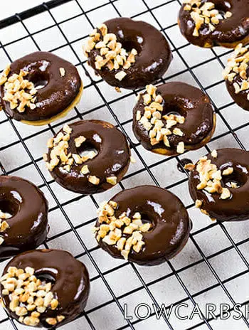 Bite-Size Low Carb Chocolate Glazed Keto Donuts