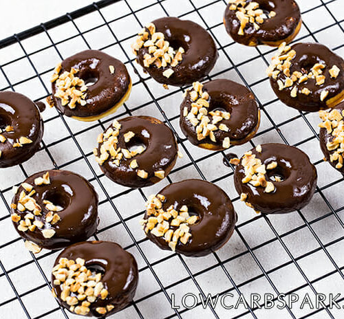 Bite-Size Low Carb Chocolate Glazed Keto Donuts - Low Carb Spark
