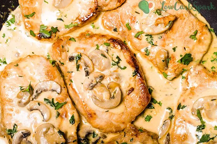 Pork Chops with Super Creamy Mushroom Sauce 2 Perfect for a super easy dinner, this pork chop recipe is by far my favorite pork chops recipe.