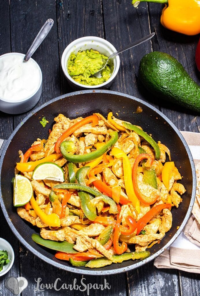 Super Easy Chicken Fajitas {Low Carb, Keto, Paleo} Low Carb Spark