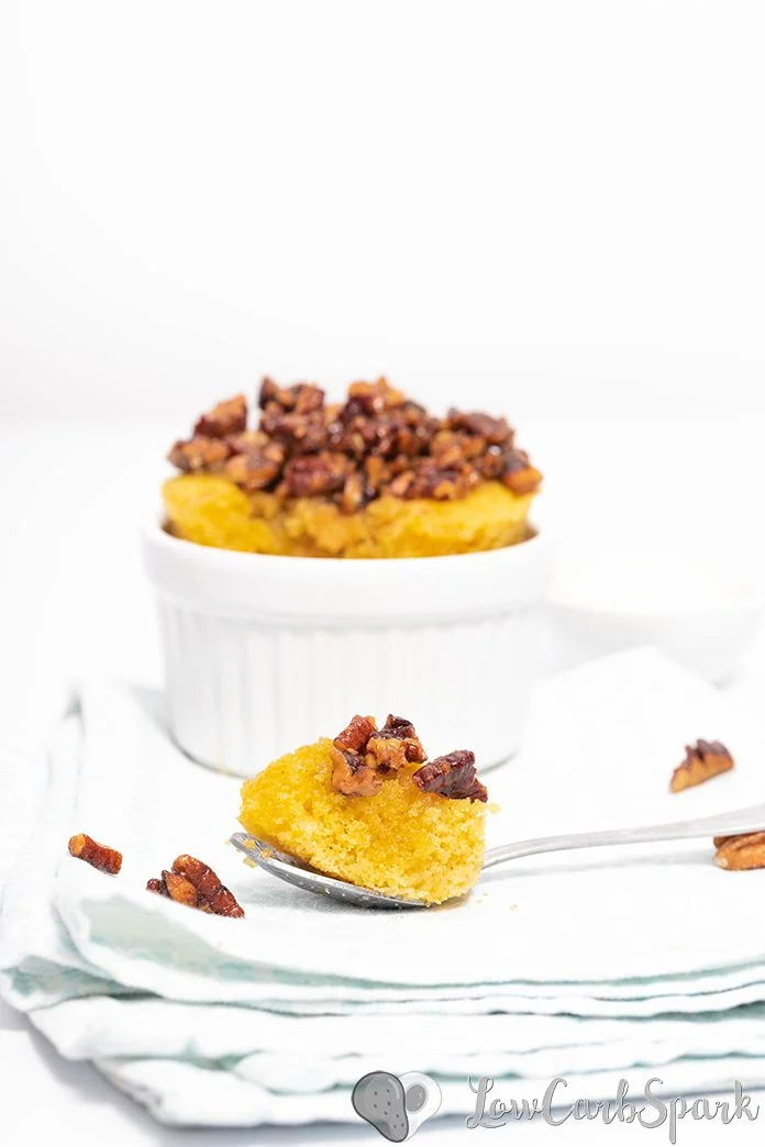 Easy Low Carb Keto Pecan Pie Mug Cake 4 keto mug cake with pecans