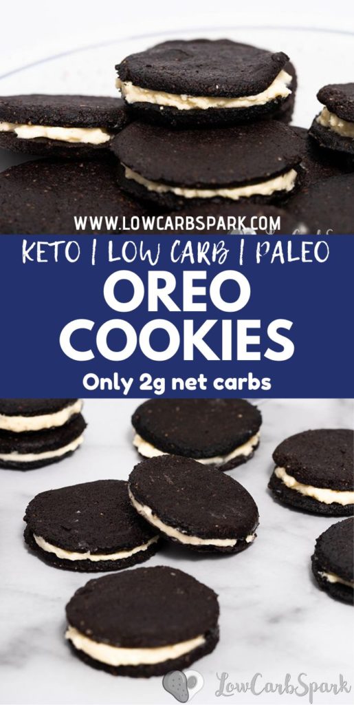 These keto oreo cookies taste just like the original but are completely sugar-free grain free and low carb.