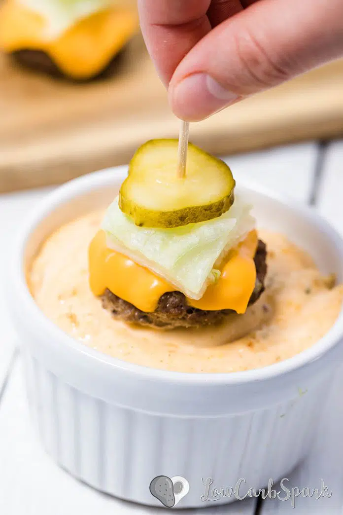 serve cheeseburger with big mac sauce
