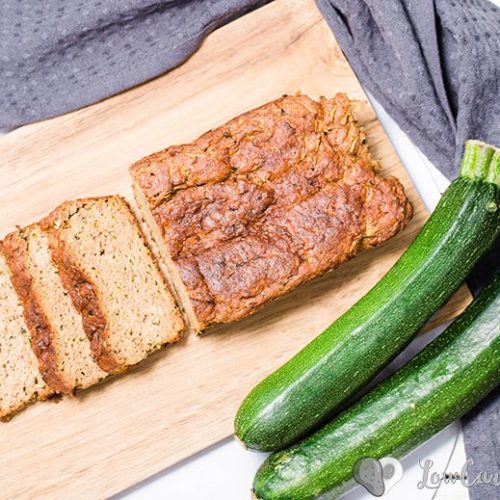 The easiest keto zucchini bread recipe! It's super moist, perfectly spiced and low in carbs bread with grated zucchini, cinnamon, nutmeg, and optional walnuts or pecans.