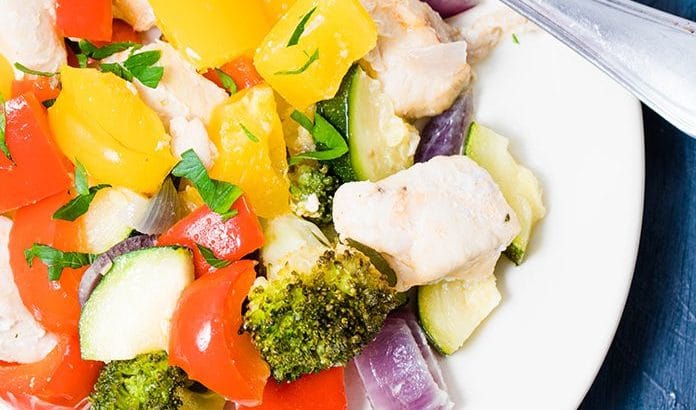 Sheet Pan Oven Roasted Chicken Breast and Vegetables – 15 Minute Recipe