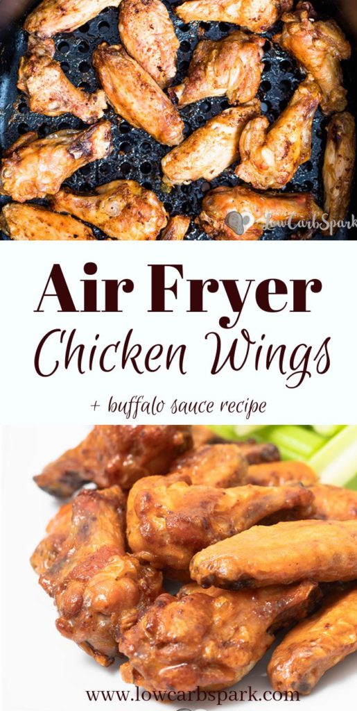 These Air Fryer Chicken Wings are super crispy, and the meat is juicy. Cooking Chicken Wings in an Air Fryer instead of deep frying makes them a healthy choice. This extremely popular recipe is ready 30 minutes and super easy to make! Toss them in a delicious low carb Buffalo sauce, and your meal is ready.