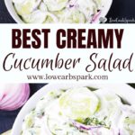 This classic cucumber salad is a delicious summer treat made with crunchy fresh cucumbers, red onion, fresh dill all tossed in a sweet and tangy, creamy sour cream dressing. It's incredible how quick it is to make, and it's the perfect side dish for every barbecue or picnic.