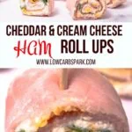 Cream Cheese and Cheddar Ham Roll Ups are easy to whip up party appetizers for any special gathering or holiday party! These Ham Roll ups are filled cream cheese, cheddar cheese, and green onion. Snack on these delicious ham roll-ups with every occasion possible