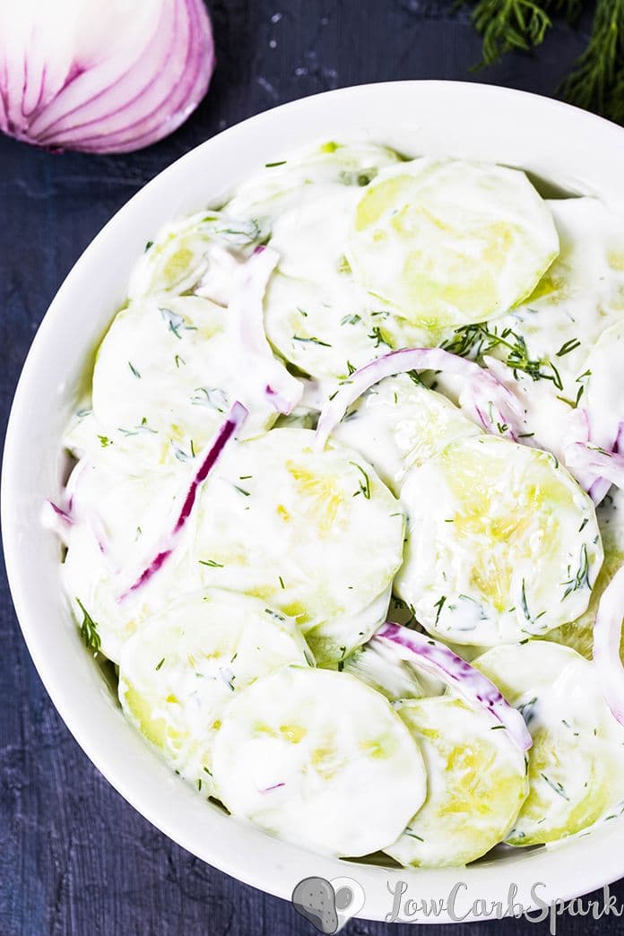 This German creamy cucumber salad is easy, refreshing, and crunchy. It's a summertime staple in our kitchen that's perfect for a potluck, BBQ and it's ready within minutes. 
