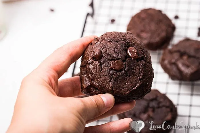 Flourless Chocolate Cookies 3 low carb flourless cookies