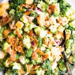 cheddar broccoli keto salad from top