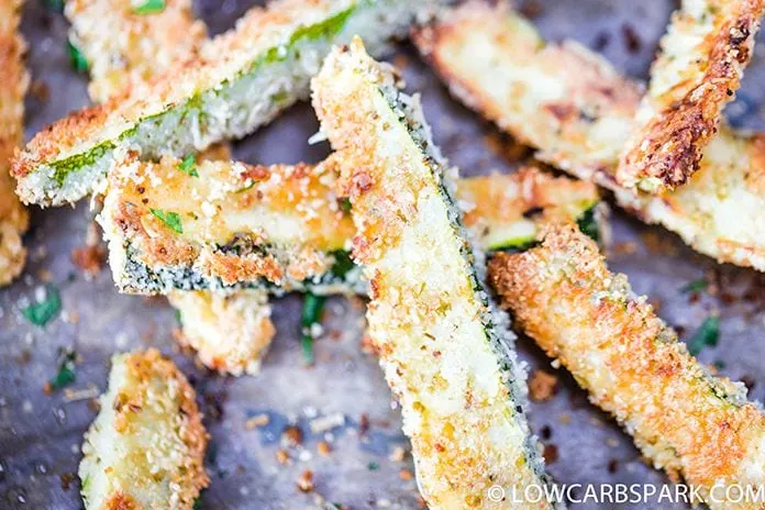 Crispy Parmesan Baked Zucchini Fries 8 crispy parmesan zucchini fries