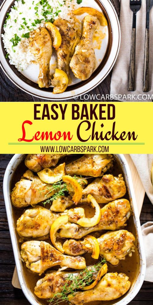 Baked Lemon Garlic Chicken is packed with tons of delicious and fresh flavors. Extremely easy to whip up in just 30 minutes enjoy this tender and juicy lemon chicken with your entire family. The lemon sauce is not overpowering the dish and bring the best flavor in the chicken.