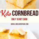 This Keto Cornbread is super fluffy, tender, and moist. It has the right amount of sweetness, making it fantastic for dipping into chili, soups or stews or top with butter and have it as a quick snack. At only 1g net carbs per serving, this almond flour cornbread is super soft in the middle with buttery and crunchy edges.