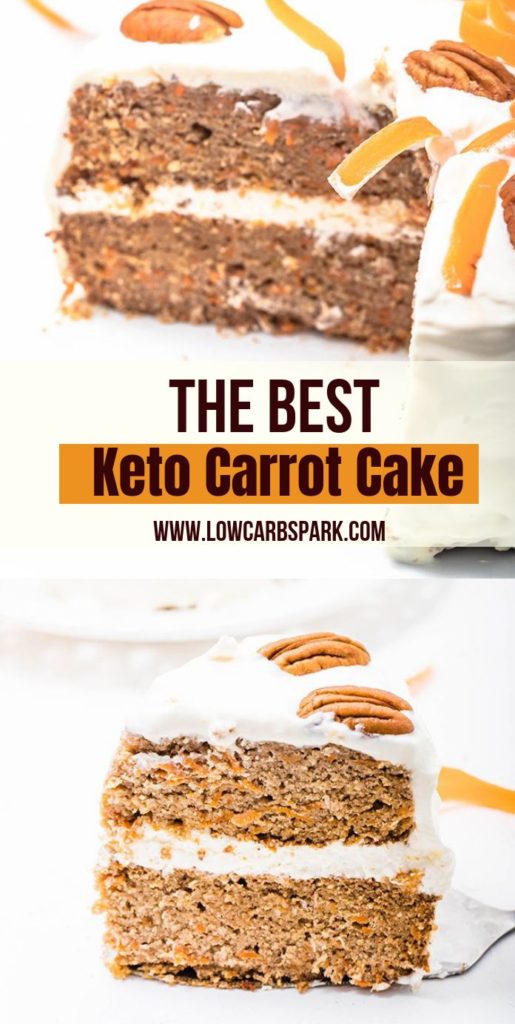 This is truly the best low carb keto carrot cake recipe. It’s super easy to make a sugar-free carrot cake that’s moist, delicious and topped with a creamy cream cheese frosting. You’ll need only wholesome ingredients to make this gluten-free and sugar-free carrot cake with coconut flour cake layers.