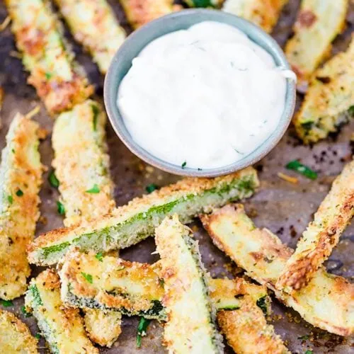 Crispy Parmesan Baked Zucchini Fries 9 zucchini fries