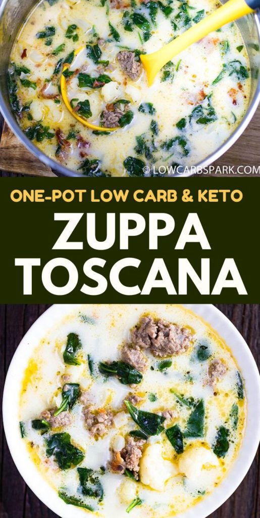 zuppa toscana is naturally low carb and keto with spinach and sausage