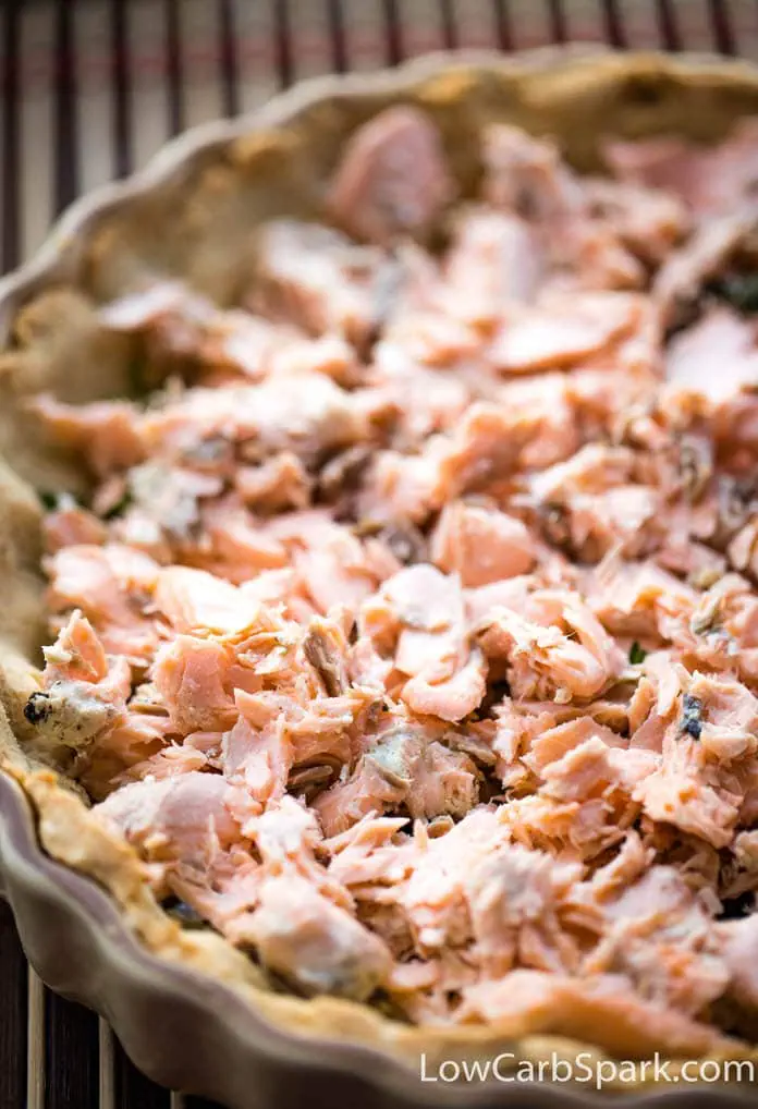 Easy Keto Salmon Quiche - Savory Low Carb Pie 3 Easy Keto Salmon Quiche - Savory Low Carb Pie