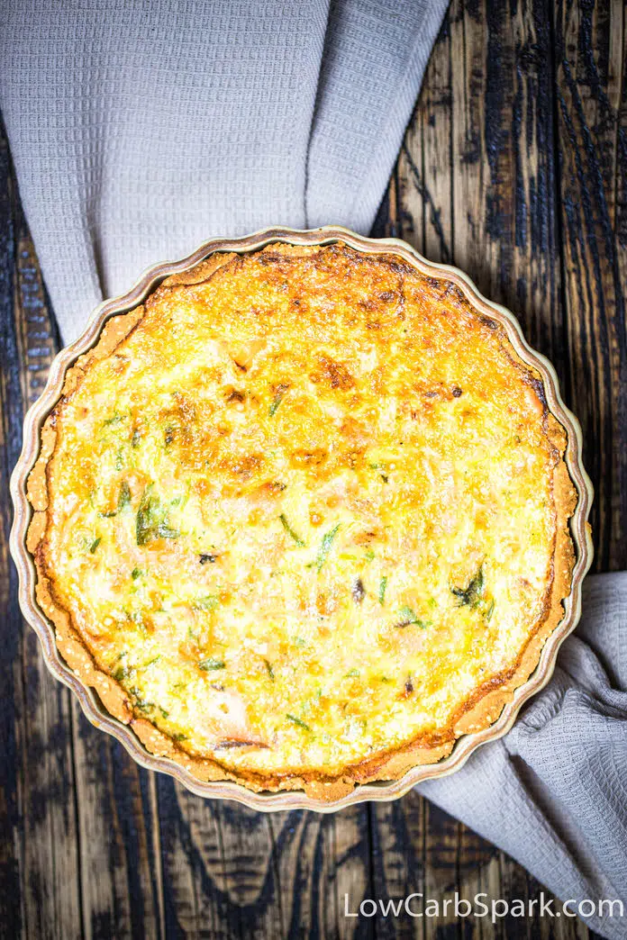 Easy Keto Salmon Quiche - Savory Low Carb Pie 5 baked salmon quiche