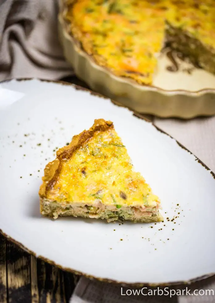 Easy Keto Salmon Quiche - Savory Low Carb Pie 6 easy salmon keto recipe