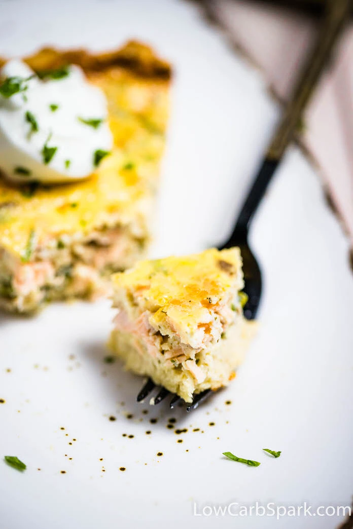 Easy Keto Salmon Quiche - Savory Low Carb Pie 2 easy salmon quiche