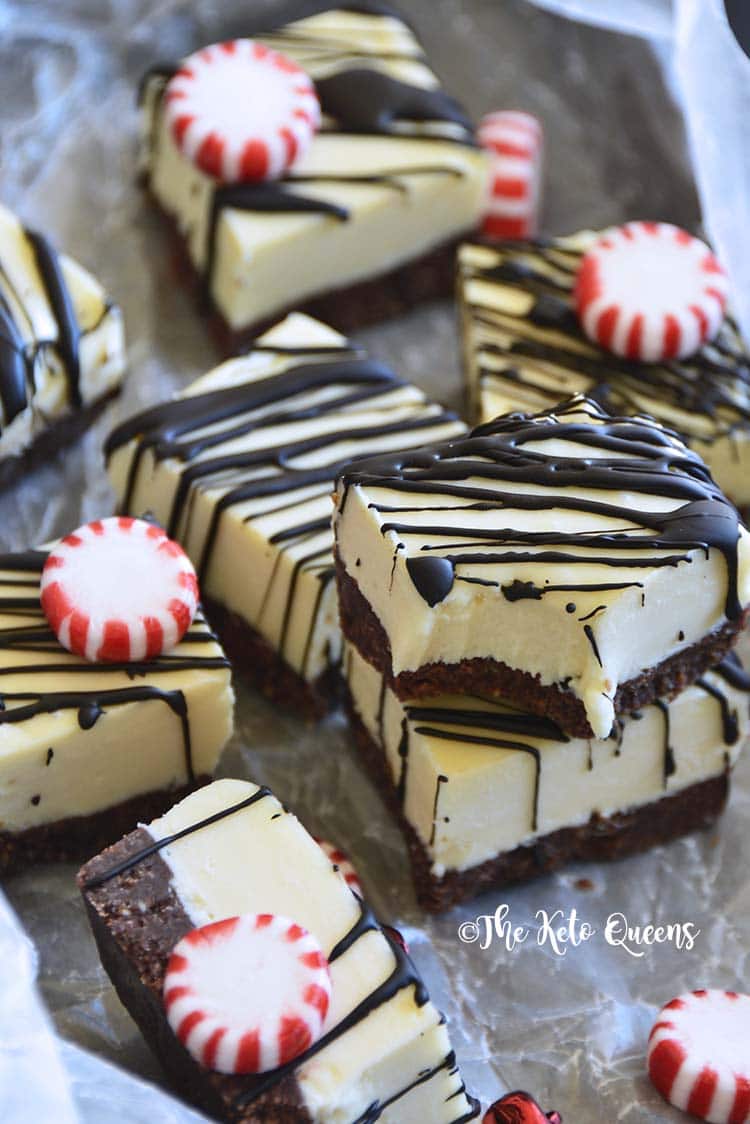 Peppermint Chocolate No Bake Keto Cheesecake Bites Recipe Festive 3