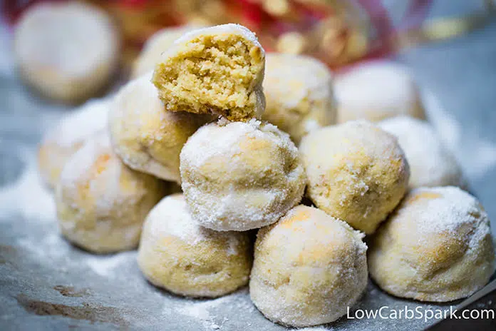 delicious keto snowball cookies with almond flour