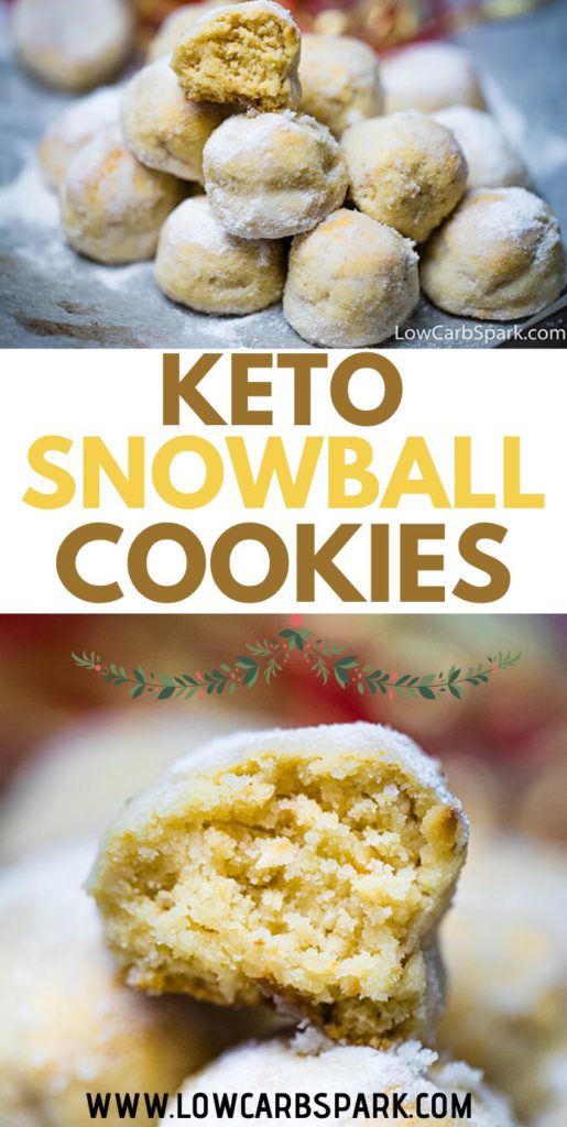 The Keto Snowball cookies are a Christmas classic because they are super buttery and melt in your mouth. These sugar-free cookies are made with almond flour, butter, and toasty nuts. Perfect for Christmas and holidays.