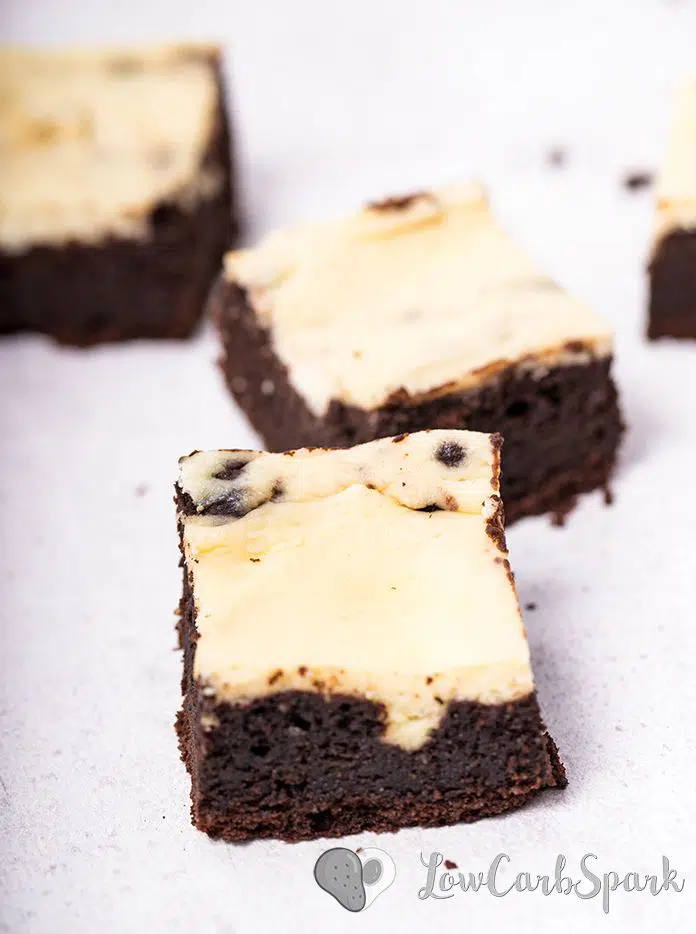 Super moist keto cheesecake brownies recipe with just a few ingredients and super easy to make.