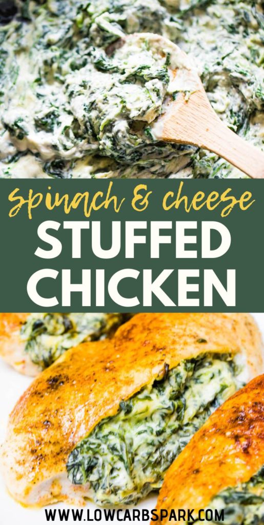This stuffed chicken breast is packed with delicious spinach and creamy garlic filling. The perfect comfort food for the whole family. It's super easy to make this stuffed chicken breast with spinach, mozzarella, cream cheese, parmesan, and lots of flavorful spices.
