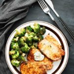 Air Fryer Pork Chops and Crispy Garlic Broccoli