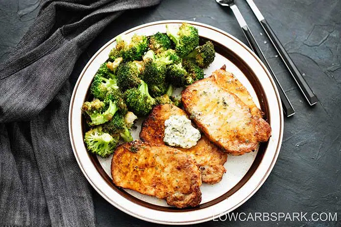 Air Fryer Pork Chops and Crispy Garlic Broccoli 5 easy pork chops in the air fryer recipe