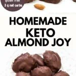 These Dark Chocolate Almond Joy Candy Bars are a quick and easy no-bake keto dessert with only 7 ingredients and 3g net carbs! This is the best keto treat I’ve ever tried, and the recipe is incredibly easy. A tasty, low carb, homemade version of Almond Joy candy bars!