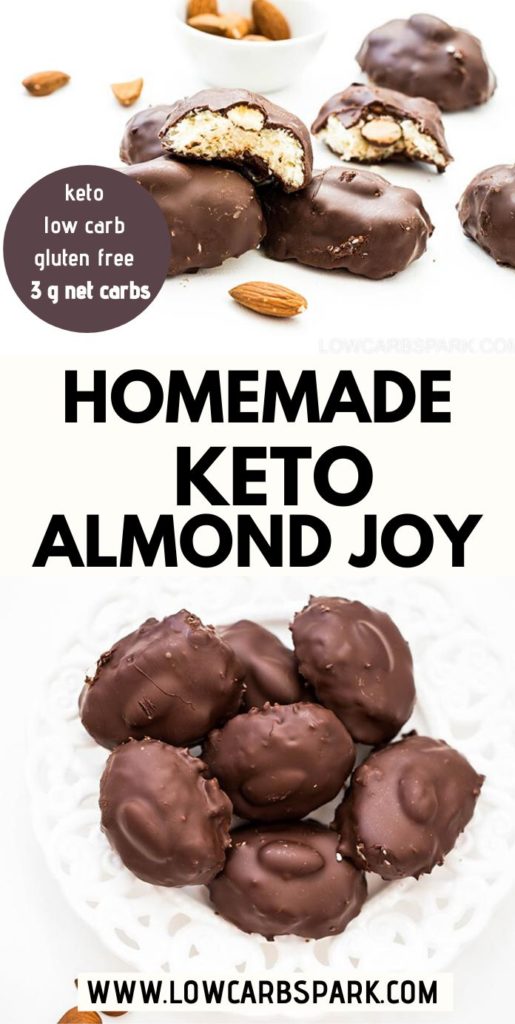 These Dark Chocolate Almond Joy Candy Bars are a quick and easy no-bake keto dessert with only 7 ingredients and 3g net carbs! This is the best keto treat I’ve ever tried, and the recipe is incredibly easy. A tasty, low carb, homemade version of Almond Joy candy bars!