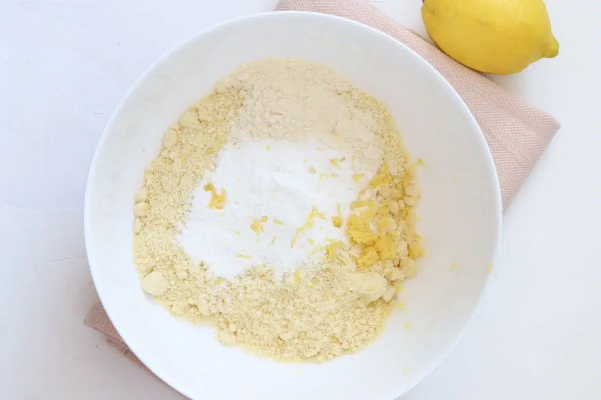 keto lemon cookies mixing ingredients
