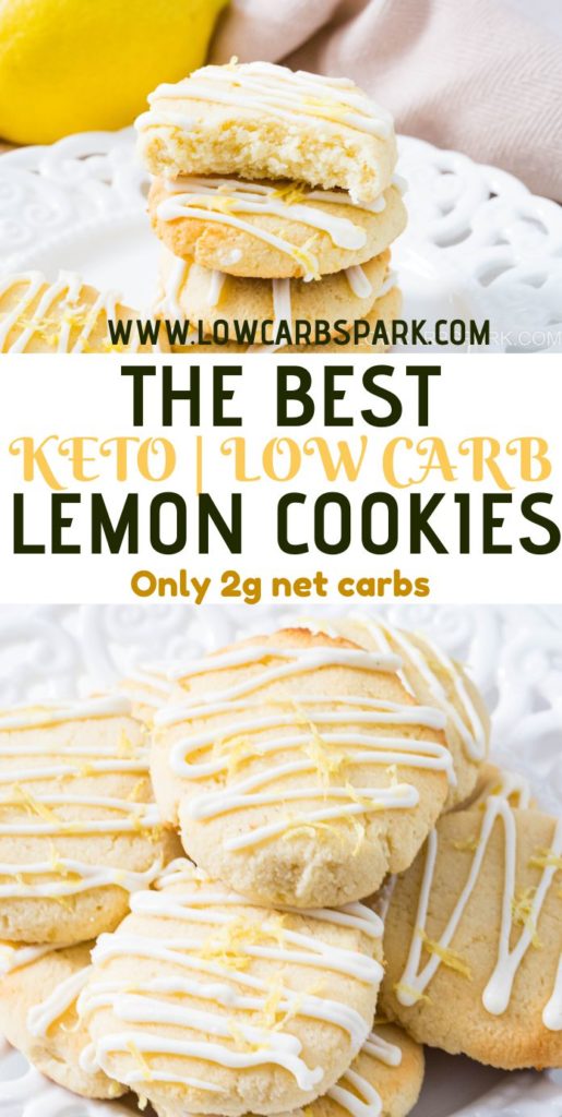 These sugar-free lemon cookies are extremely soft on the inside, crispy on the outside and packed with lemon flavor. Drizzle them with my two ingredients, keto lemon glaze, and everyone will love them.