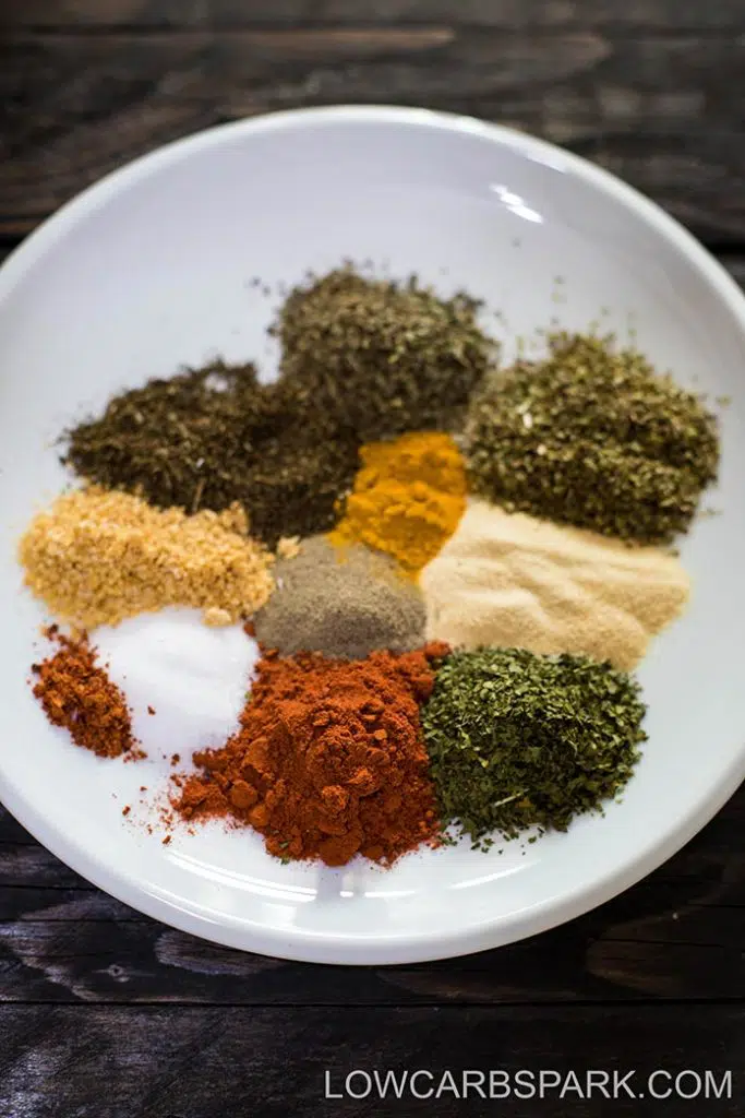 Easy Chicken Seasoning 2 This is a super easy whole chicken or chicken breast seasoning that is packed with flavor. It's made with 11 spices from your pantry. It's perfect for seasoned grilled, roasted, boiled chicken that everyone will love.