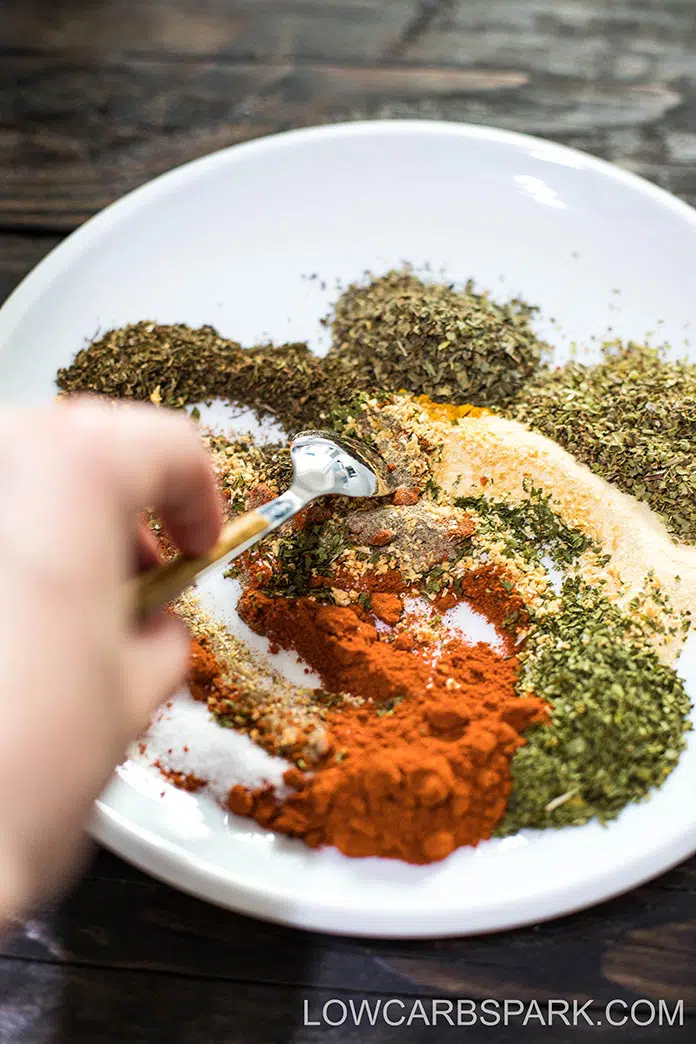 It's made with only 11 spices that pair perfectly with chicken.  If you love juicy, tender, and tasty chicken and cook it often this seasoning, it's the best for you. No matter how you prefer to cook the chicken, it's always best to season it with this spice mix.   