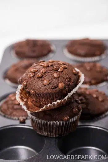 The BEST Keto Double Chocolate Muffins – Super Moist and Fudgy